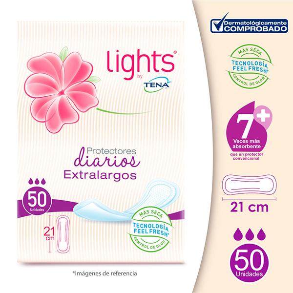 Protectores Diarios Regulares Extralargos Lights By Tena