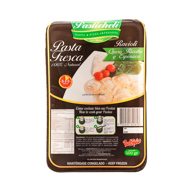 Pasticheli Ravioli Ricota Y Espinaca