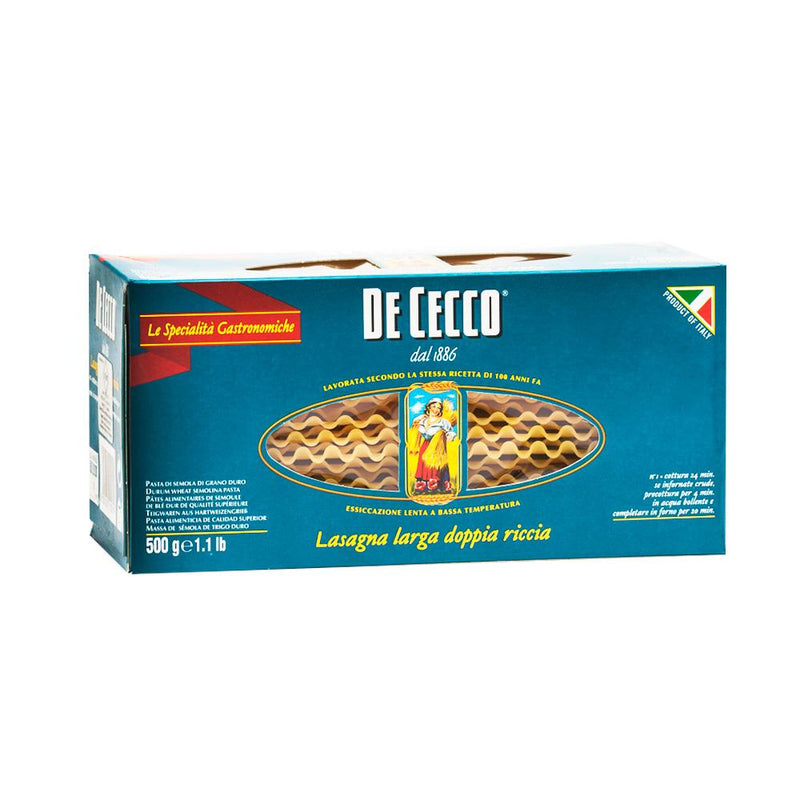 De Cecco Marca Exclusiva Lasagna Larga Doppia Riccia