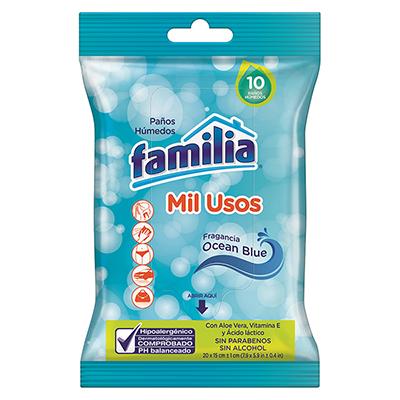 Pañuelos Desechables Humedos Mil Usos Familia