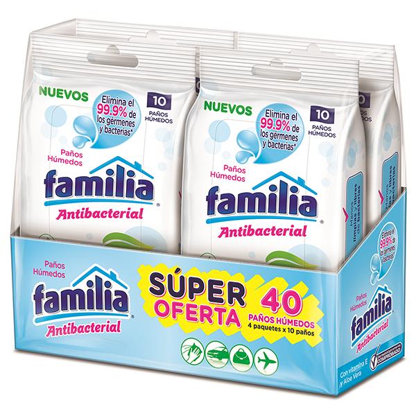 Pañuelos Humedos Antibacterial Familia
